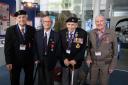 The four World War II veterans at Pembroke Dock Heritage Centre. L-R: Idwal Davies, Tony Bird, Neville Bowen, Duncan Hilling
