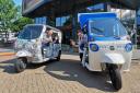 Vehicle-mounted mapping cameras and scanners are among the tech bought by Bradford University with its multi-million-pound AHRC funding. Pictured: members of the Archaeological and Forensic Sciences department, driving tuk-tuks used to map the city