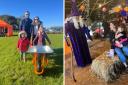 Farmer Chris Horn and his wife Laura, and their two children, at Droxford Pumpkin Patch