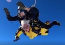 Grandmother Joan Roberts skydiving on 78th birthday