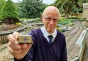 PECO and Pecorama exhibition manager, Andrew Beard with the golden-themed wagon