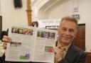 Chris Packham, posing with his feature in Little Green Change's student environmental magazine