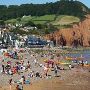 Tourists flock to Sidmouth beach. Picture: Alex Walton