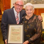 Sidmouth Citizen of the Year Graham Whitlock with his Mum Patricia. Ref shs 17 19TI 3124. Picture: Terry Ife