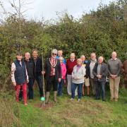 L-R Annie Thompson, John Vieth, Martin Sawer, Cllr Ian Thomas, Ian Priestley, Lynne Jones, Howard West, Brenda Pritchard, Nigel Pritchard, Vaughan Jelley, Edmund Jones, Julian Thompson, Cllr Paul Arnott