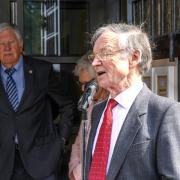 John Church at the opening of Axminster Heritage Centre in 2019 after its major refurbishment