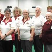 Left to right: C Binmore, J Heard, L Dommett, S Wilcox,Y Williams, S Hiscocks, Y Rayner, R Hirons ( in front ) and S Evans.