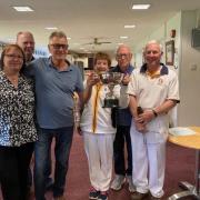 Winners of the Howard Cottrell Trophy  Feniton -  Nessa Murdock, Arthur Murdock,  John Holmes,  Sidmouth -  Karen Hollingdale. Allan Davis and Paul Irvine