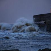 A photo taken when Storm Eunice hit Somerset