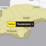 A map showing the area covered by the weather warning