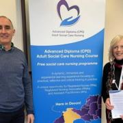 Southern Healthcare’s director of nursing and compliance Margot Whittaker pictured with Shaun Kershaw, senior lecturer in nursing at the University of Bolton