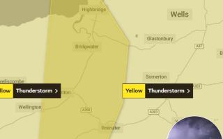 A yellow thunderstorm warning has been issued.