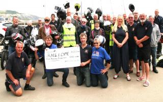 Bath Classic Motor Cycle Club presenting the cheque