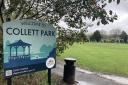 Entrance to Collett Park in Shepton Mallet