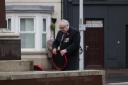 John Jones, chairman Royal British Legion, Enniskillen Branch laying a wreath in Enniskillen