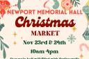 Newport Memorial Hall's Christmas market will be held over two days later this month