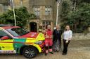 L-R: Will Meadows, critical care paramedic at Midlands Air Ambulance Charity, with Kathryn Clarke and Asia Kethelyi of The Lygon Arms