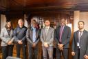 (L-R) Karen-Mae Hill OBE, Alan Wells, Viv Richards, Jordan Turner, Daryll Matthew, and Brent Scotland