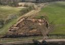 Aerial view of the illegal slurry store in Devon (credits: Enviroment Agency)