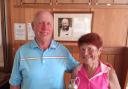 David Smith and Janet Higgins with the claret jug