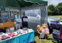 Stella Ford, volunteer and Jackie Crook, carer, at Offwell Fete