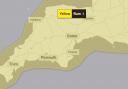 Yellow weather warning for rain issued for Somerset and Devon.