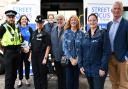 Partners gather in Torquay’s Castle Circus ahead of a Street Focus walkabout session on Saturday