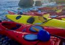 Kayaks on the seashore