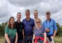 Richard Foord MP (third from the right) explores Aylesbeare Common