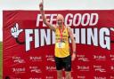 Matt Frost celebrating a PB at the Great North Run