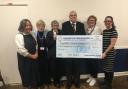 Worshipful Master Frank Thompson presented cheques totaling £1500 to local charities.