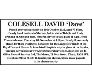 DAVID 'DAVE' COLESELL