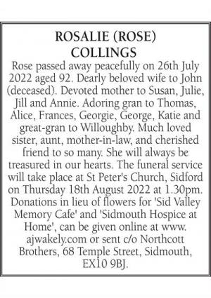 ROSALIE (ROSE) COLLINGS