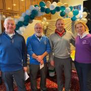 Captain Paul Willey with winners Barry Colbourne, Steve Charlton and ladies Captain Jayne Jackson