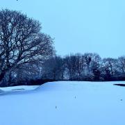 A snowy scene at Honiton GC