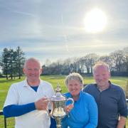 Winners Mike Drew, Sarah Loader, Robert Loader