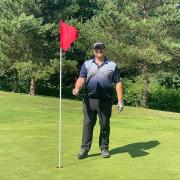 Steve Key celebrating a hole in one