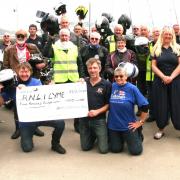 Bath Classic Motor Cycle Club presenting the cheque