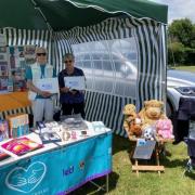 Stella Ford, volunteer and Jackie Crook, carer, at Offwell Fete