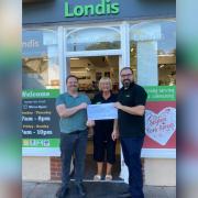 Justin Sutherland, theatre finance officer (left) with Londis store manager Mike Searle (right)