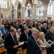 © Guy Newman. 15.07.2024. The life of the late Lord Clinton, one of Devon’s most important landowners, was celebrated at Exeter Cathedral on Monday (July 15 2024) in a moving and uplifting memorial service attended by around 1,000 people.