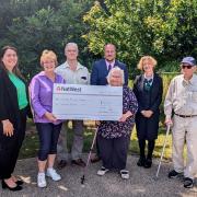 Heather Penwarden, Nick Nicholls, Min Rennolds and Tony Rennolds of The Honiton Admiral Nurse together with Emma Connors, Craig Mounty and Katherine Ohlsen of East Devon Crematorium.