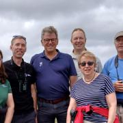 Richard Foord MP (third from the right) explores Aylesbeare Common