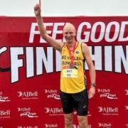 Matt Frost celebrating a PB at the Great North Run