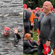 Steve Buxton swam for more than three hours for charity