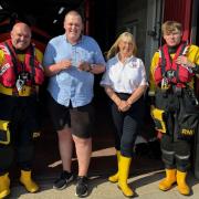 Pride of Britain Fundraiser of the Year Joshua Denning with Lyme Regis RNLI lifeboat crew