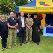 RBL Axminster Branch Members: Mervyn Symes, Peter Slimon GC (chairman and George Cross holder), Richard Foord MP, Cpl Luke Searle REME, Revd Geoffrey Walsh (Chaplain).