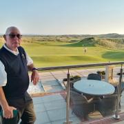 Malcolm Glass overlooking the 18th hole at Saunton