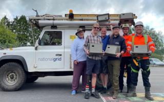 Miriam Thomas, Honiton Community Action Group; Stuart McFadzean, Swift Local Network (Devon); Ben Morgan-Brown, East Devon District Council; Chris Fallon, Honiton Primary School; Declan Bourne, National Grid and Jason Greenaway, National Grid.