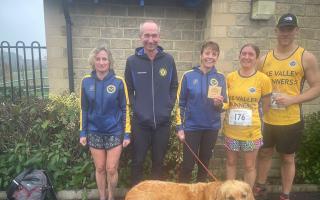 From left:  Karen Eyre, Rob Collier, Eleanor Wood, Zoe & Rob Harp at the Herepath Half